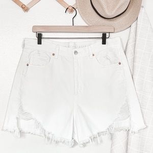 American Eagle Distressed Highest Rise Mom Shorts